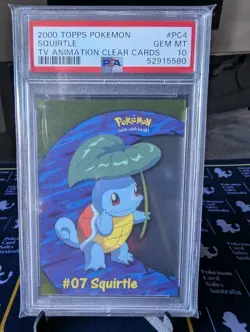 2000 Topps Pokemon TV Animation Clear Cards Full Set #PC1-#PC10 PSA10 Low Pop 5 - Image 5