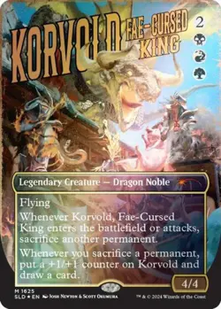 MTG English Korvold, Fae-Cursed King (Rainbow Foil) NM Foil Secret Lair - Image 1