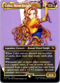 Celes, Rune Knight (Borderless) 201 Commander: FINAL FANTASY LP MTG - Image 1