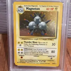 Pokemon Magneton Base Set II Holo 9/130 PSA 7 Great Card Good Cantering - Image 2