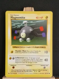 Pokemon 1999 WOTC Base Set Shadowless Magnemite 53/102 - Excellent - Image 1