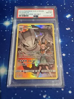 Steelix - 2019 Pokemon Sun & Moon Cosmic Eclipse - Secret Rare #247/236 - PSA 8 - Image 1