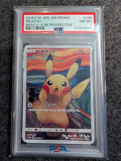 2018 POKEMON JAPANESE SM PROMO #288 PIKACHU MUNCH: A RETROSPECTIVE PSA 8 - Image 1
