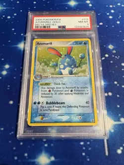 Pokemon TCG Azumarill EX Delta Species 114/113 Holo Holo Rare 2005 PSA 8 - Image 1