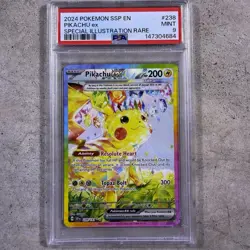 2024 Pokemon Surging Sparks Pikachu ex #238 Special Illustration Rare PSA 9 - Image 1