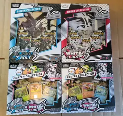 Pokemon Black Bolt And White Flare Binder Collection + 2 Poster Collections - Image 1