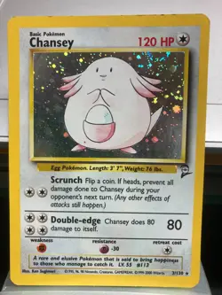 1999-2000 Vintage Wizards Pokemon Base Basic 2 Set Chansey 3/130 Holo Rare Used - Image 2