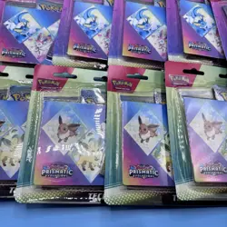 Pokemon TCG Prismatic Evolutions Tech Sticker Collection Blister Lot of 18 - Image 2