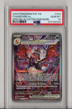 2024 POKEMON PAF EN-PALDEAN FATES SPECIAL ILLUSTRATION RARE CHARIZARD EX PSA 10 - Image 1