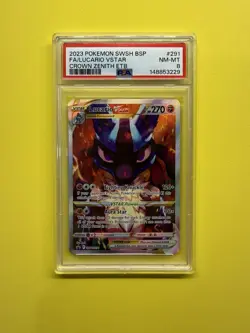 Pokemon Lucario VSTAR SWSH291 Sword & Shield Promo Holo Full Art PSA 8 2023 - Image 1