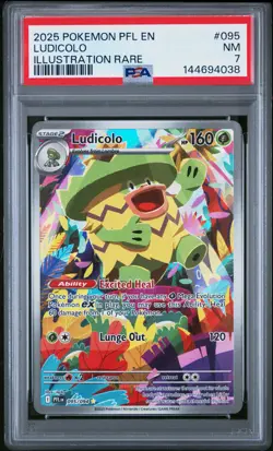 Ludicolo 2025 Pokemon Pfl En-Phantasmal Flames #095 Illustration Rare PSA 7 - Image 1