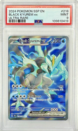 PSA 9 SSP EN Black Kyurem ex #218 UR - 2024 Pokemon Sv08 Surging Sparks 218/191 - Image 1