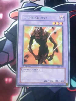 Yu-Gi-Oh! Flame Ghost LOB-029 1st Edition Rare - Image 1