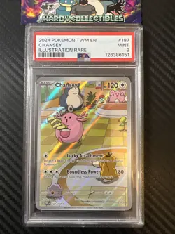 Chansey Twilight Masquerade #187/167 Illustration Rare Pokemon PSA 9 MINT 2024 - Image 1