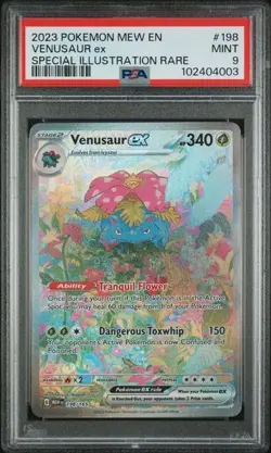 2023 POKEMON MEW EN-151 SPECIAL ILLUSTRATION RARE #198 VENUSAUR EX PSA 9 - Image 1