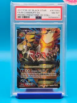 PSA 8 - 2017 POKEMON XY BLACK STAR PROMO XY198a FULL ART/M CAMERUPT EX - Image 1