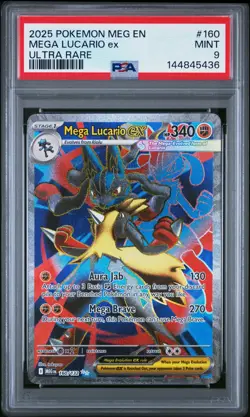 Mega Lucario Ex 160 Ultra Rare - Pokemon Pokemon Meg En-Mega Evolution PSA 9 - Image 1