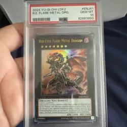 Konami Yu-Gi-Oh! Red-Eyes Flare Metal Dragon LDK2-ENJ41 PSA 10 Ultra Rare Unlim… - Image 1