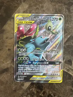 Pokemon Celebi & Venusaur GX Tag Team SM167 Holo 270 HP Basic Card - Image 1
