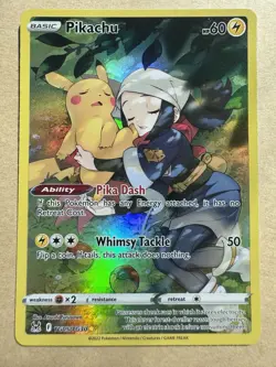 Pikachu TG05/TG30 TRAINER GALLERY Lost Origin Full Art Holo Pokemon Card - Image 1