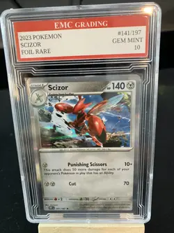 SCIZOR #141/197 HOLO RARE FOIL Pokemon 2023 Card GRADED 10 MINT TCG CCG - Image 1