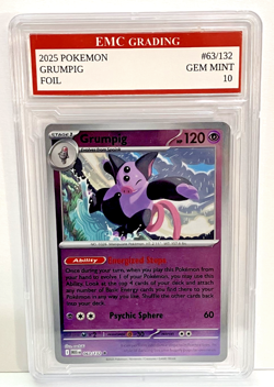 GRUMPIG #063/132 FOIL Pokemon 2025 Card GRADED 10 MINT TCG CCG - Image 1