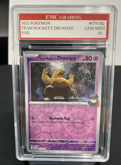 TEAM ROCKET'S DROWZEE 2025 FOIL #079/182 Pokemon Card GRADED 10 TCG CCG - Image 1