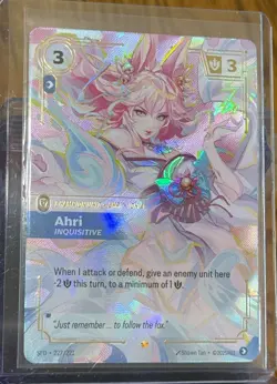 Overnumbered Ahri Inquisitive - Riftbound Spiritforged 227/221 Showcase Card - Image 1