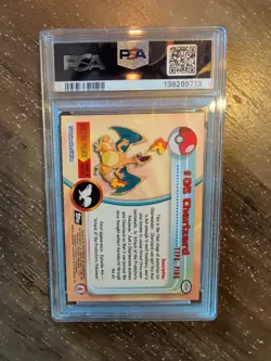 1999 Topps Pokemon TV Foil #6 Charizard Trading Card PSA 7 - Image 2
