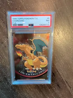 1999 Topps Pokemon TV Foil #6 Charizard Trading Card PSA 7 - Image 3