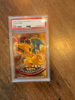 1999 Topps Pokemon TV Foil #6 Charizard Trading Card PSA 7 - Image 5