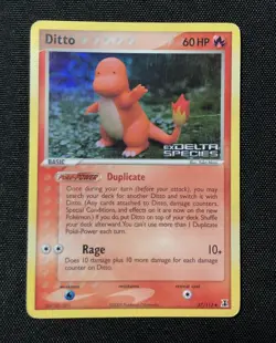 Pokemon 2005 Ditto Charmander Ex Delta Species Reverse Holo Card 37/113 Rare LP - Image 1