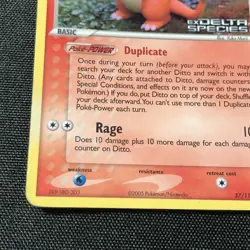 Pokemon 2005 Ditto Charmander Ex Delta Species Reverse Holo Card 37/113 Rare LP - Image 5