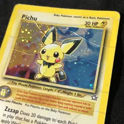 Pokemon 2000 Pichu Neo Genesis Holo Card 12/111 HP / DAMAGED - Image 3