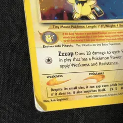 Pokemon 2000 Pichu Neo Genesis Holo Card 12/111 HP / DAMAGED - Image 5