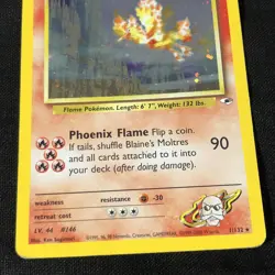 Pokemon 2000 Blaine's Moltres Gym Heroes Holo Card 1/132 MP - Image 4