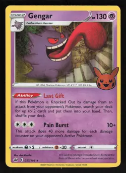 Gengar #057/198 Trick or Treat Pokemon Holo Card TCCCX - Image 1