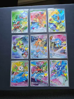 Pokemon TCG First Partner ILLUSTRATION COLLECTION 9 CARD SET Series 1 Promo - Image 1