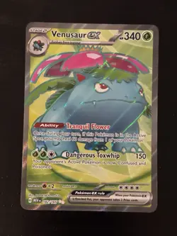 Pokemon TCG Venusaur EX Scarlet & Violet Holo Ultra Rare Card 182/165 - Image 1
