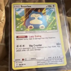 Pokemon Snorlax Holo Rare 158/214 Sm-Unbroken Bonds Basic 150 HP English Card - Image 1