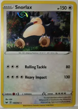 Bubble Fart Snorlax 140/202 COSMOS HOLO Bleed Pokemon Card TCG HD Swirls 🌀 Rare - Image 1
