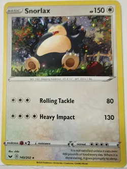 Bubble Fart Snorlax 140/202 COSMOS HOLO Bleed Pokemon Card TCG HD Swirls 🌀 Rare - Image 4