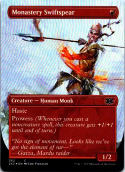 FOIL Monastery Swiftspear (Borderless) C Double Masters 2022 362 LP - Image 1