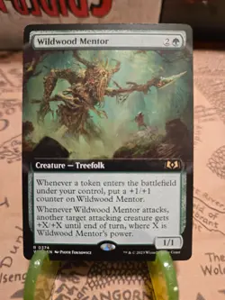 MTG Wildwood Mentor Wilds of Eldraine Regular Extended Art Rare NM - Image 1