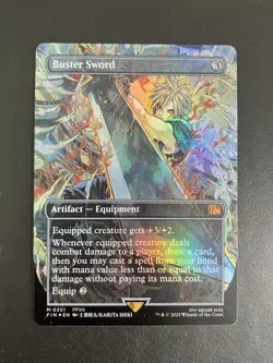 Buster Sword - Borderless FOIL - Final Fantasy MTG - Unplayed - Image 1