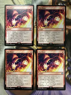 4x Fire Magic (0136) MTG Final Fantasy Regular English Playset - NM/Mint 🔥 - Image 1