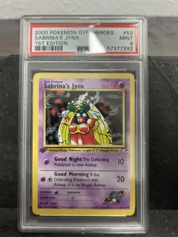 2000 Pokemon Gym Heroes 1st Edition Sabrina's Jynx 59/132 PSA 9 Mint - Image 1