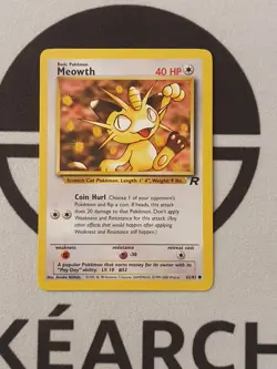 Pokemon Karte Mauzi 62/82 Team Rocket Set Pokemon 1999 Vintage TCG Meowth - Image 1