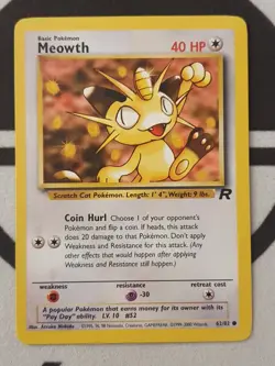 Pokemon Karte Mauzi 62/82 Team Rocket Set Pokemon 1999 Vintage TCG Meowth - Image 2