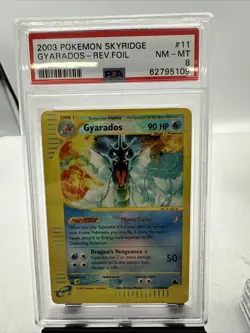 2003 POKEMON SKYRIDGE #11 GYARADOS-REVERSE FOIL PSA 8 - Image 1